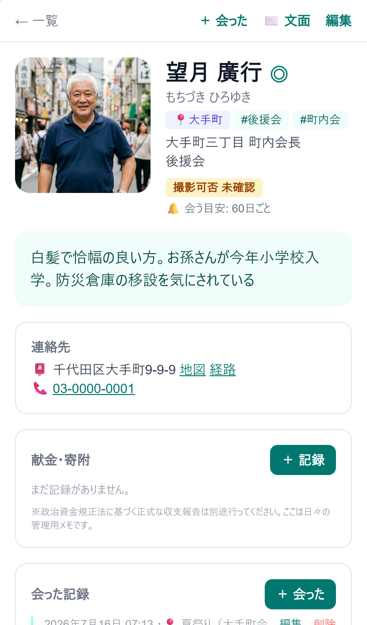 実際の人物画面